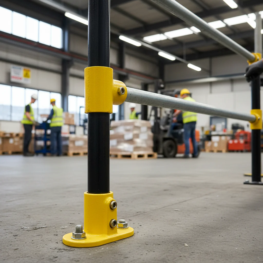 Premium Oval Base Flange Key Clamp for 48.3mm Tube, Yellow Powder Coated Finish for Internal Use - Image 2