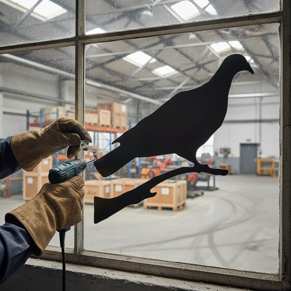 Premium Pigeon Silhouette 225mm x 225mm for Bird Control and Decoy Applications - High-Quality Professional Grade for Industrial and Commercial App...