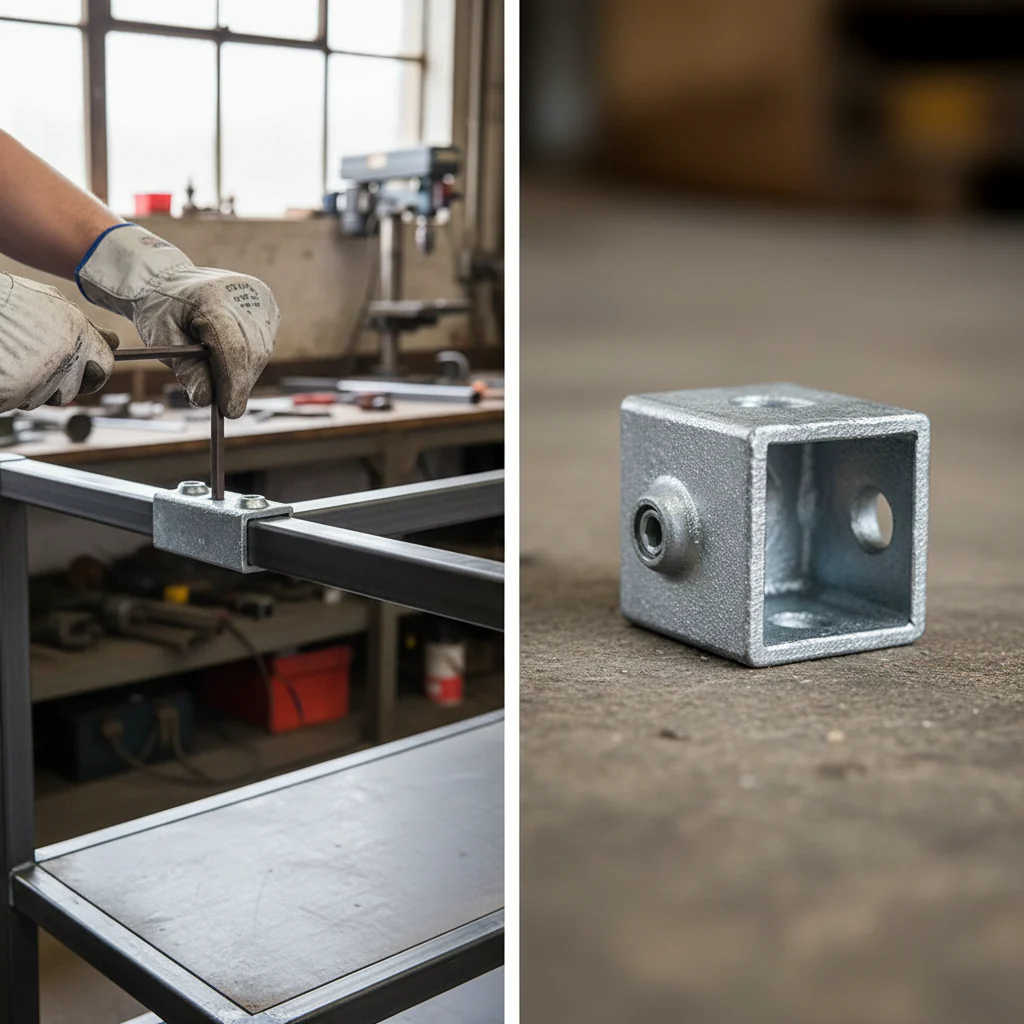 Premium External Connector for 25mm Square Tubes - Inline Sleeve Joint for Tube Joining