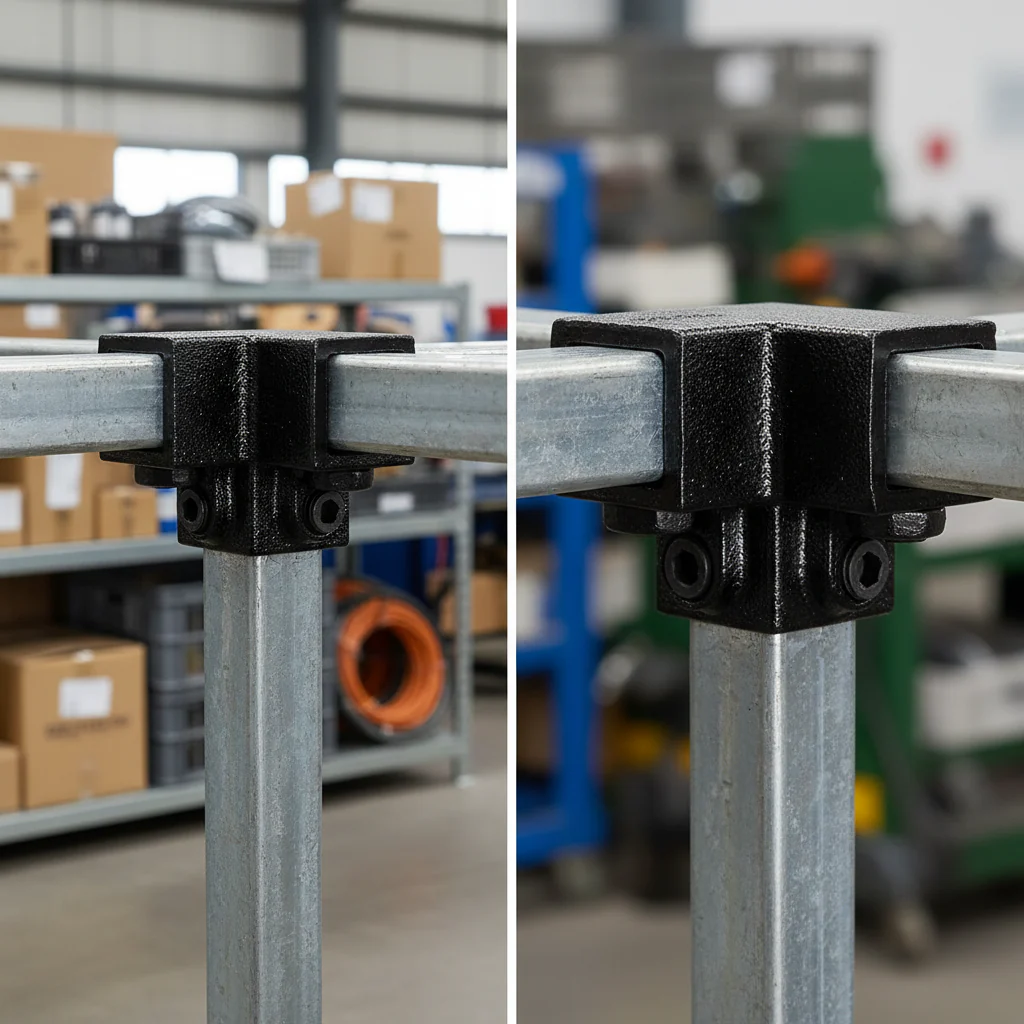 Premium 3 Way Top Corner Clamp for 25mm Square Box Section - Durable Electrophoretic Finish for Secure Connections