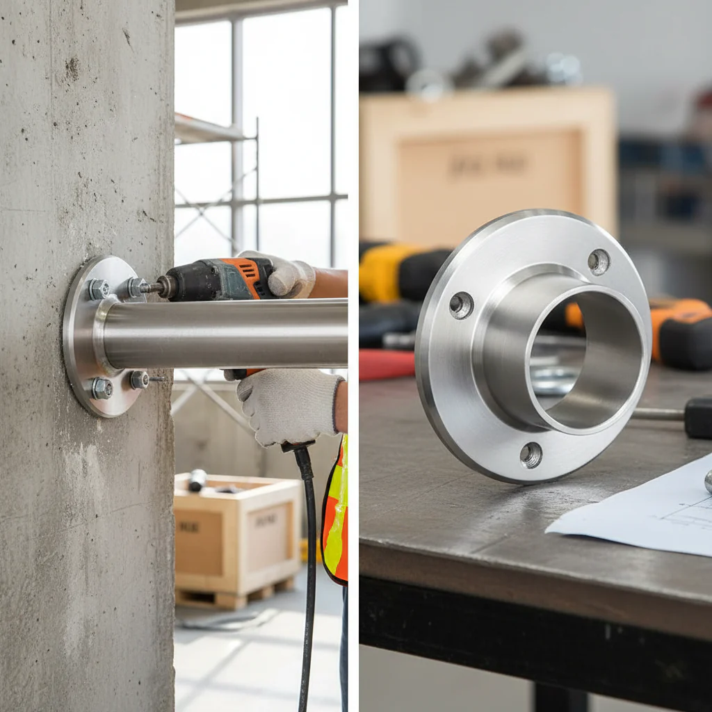 Premium 304 Round Wall Flange for 48.3mm Tube - Durable and Reliable Connection - High-Quality Professional Grade for Industrial and Commercial App...