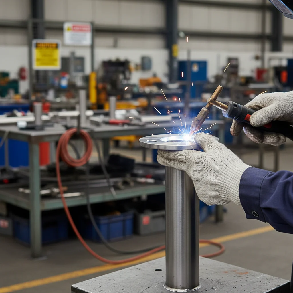 Premium 316 Stainless Steel Post Plate for Welding - 100mm Diameter for 42.4mm Tube Applications