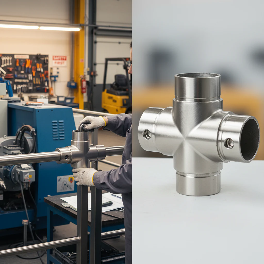 Premium Cross Piece 4 Way Connector for 42.4mm Tube - Durable and Versatile Solution