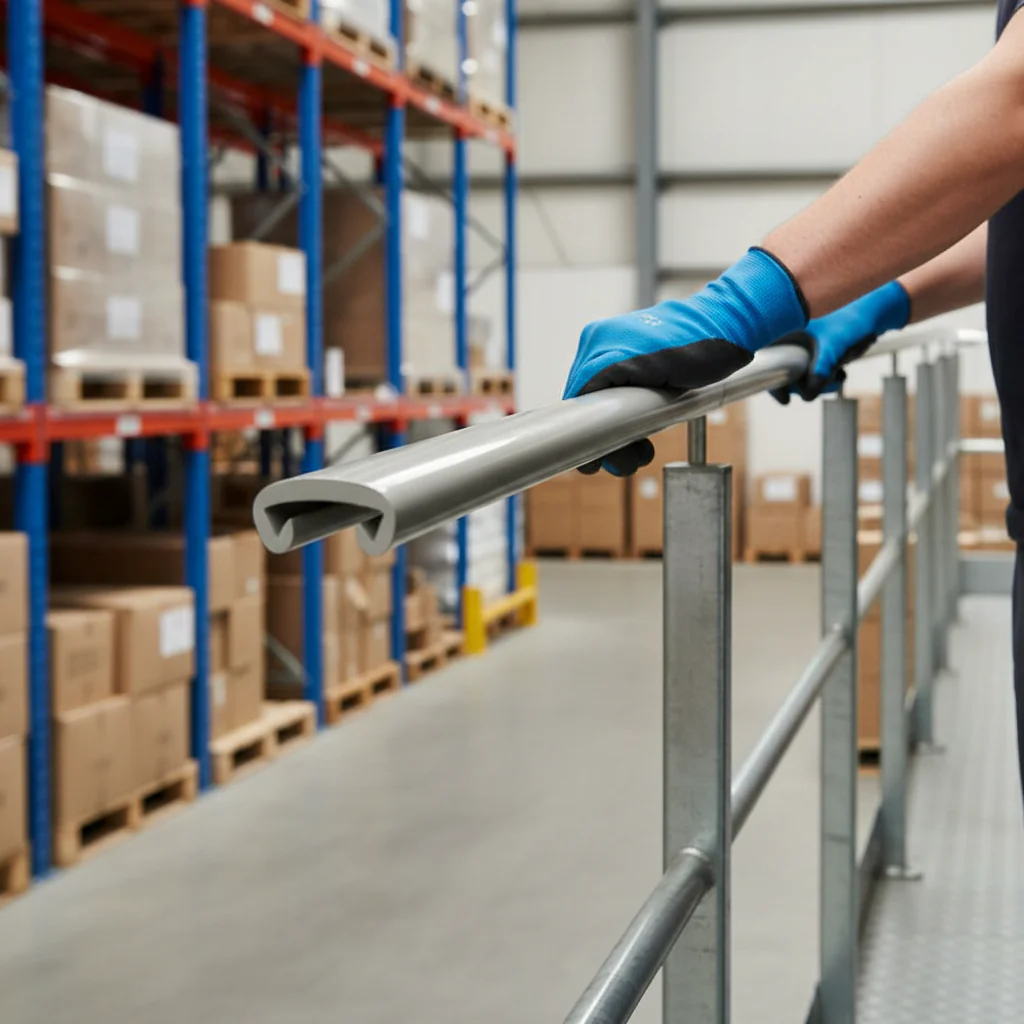 Premium 50mm x 8mm Plastic Handrail Capping in Grey - 25m Coil for Enhanced Staircase Safety and Style