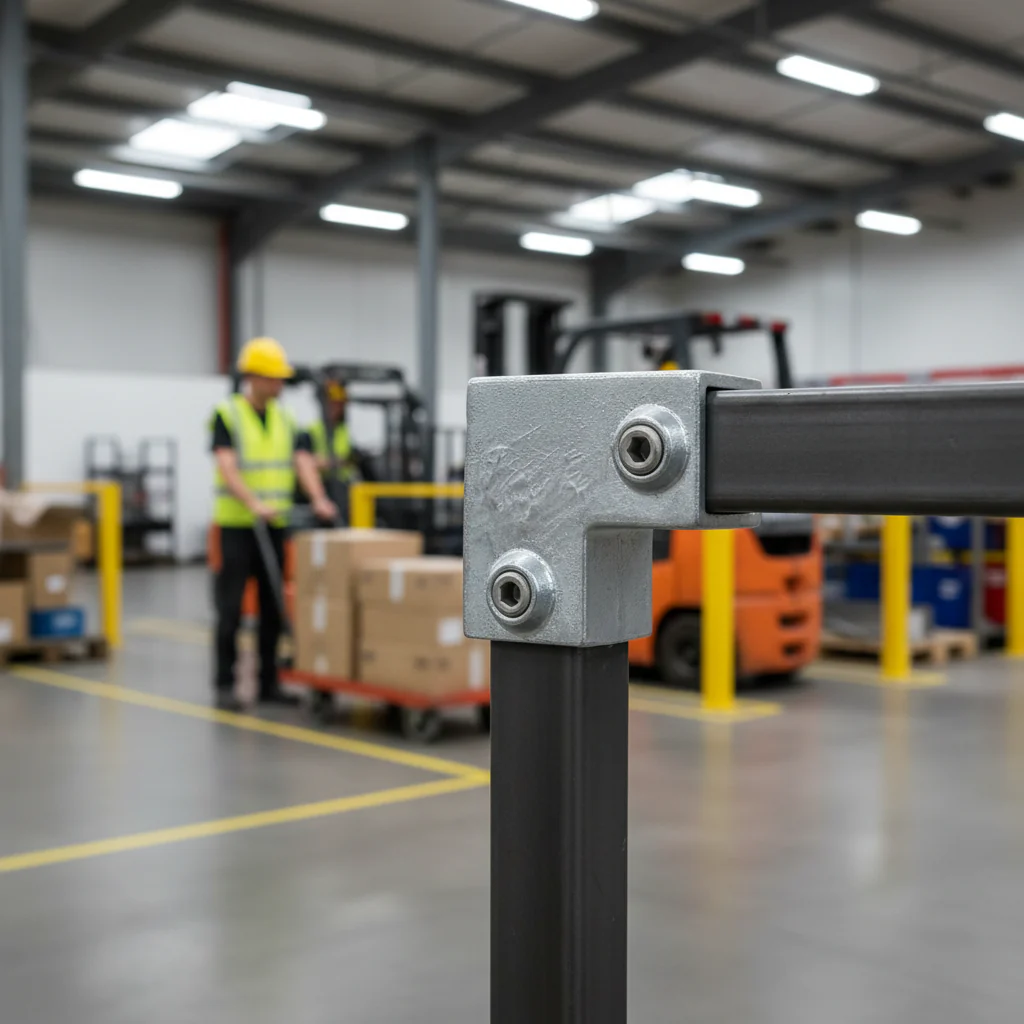Premium 90° Elbow Square Key Clamp for 40mm Box Section - Ideal for Vertical to Top Rail Connections - Image 2