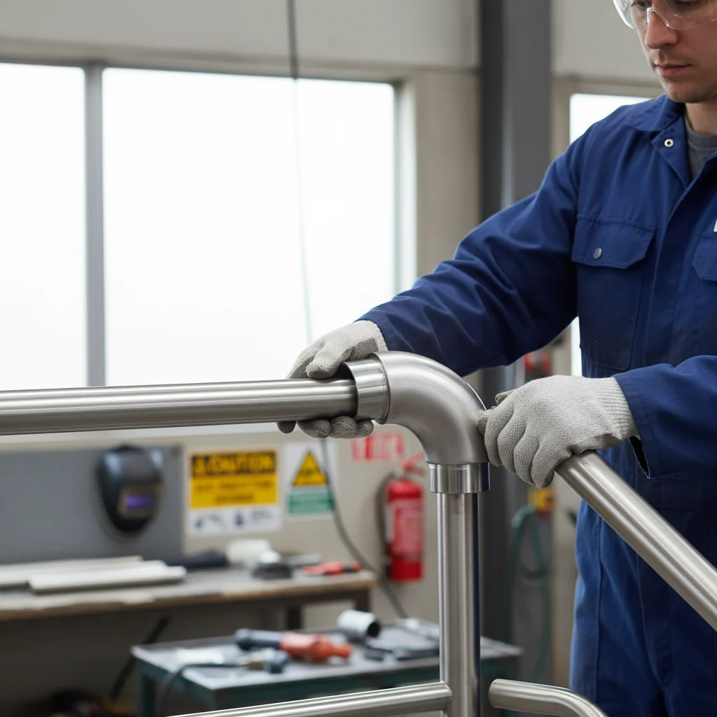 Premium 90 Degree Radiused Elbow for 48.3mm x 2.6mm Tube - 316 Stainless Steel with Satin Finish