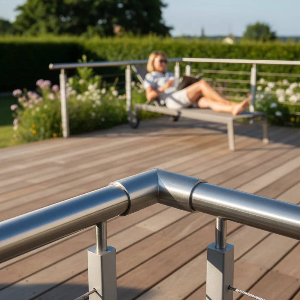 Premium Adjustable Elbow for 42.4mm x 2mm Tubing - 316 Stainless Steel with Satin Finish - Image 2