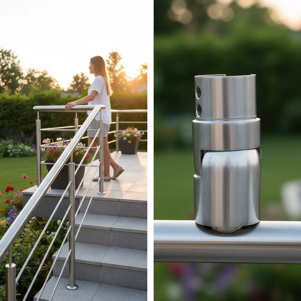 Premium Adjustable Upward Elbow 25-55 Degrees for 42.4mm Slotted Tube - High-Performance Fitting
