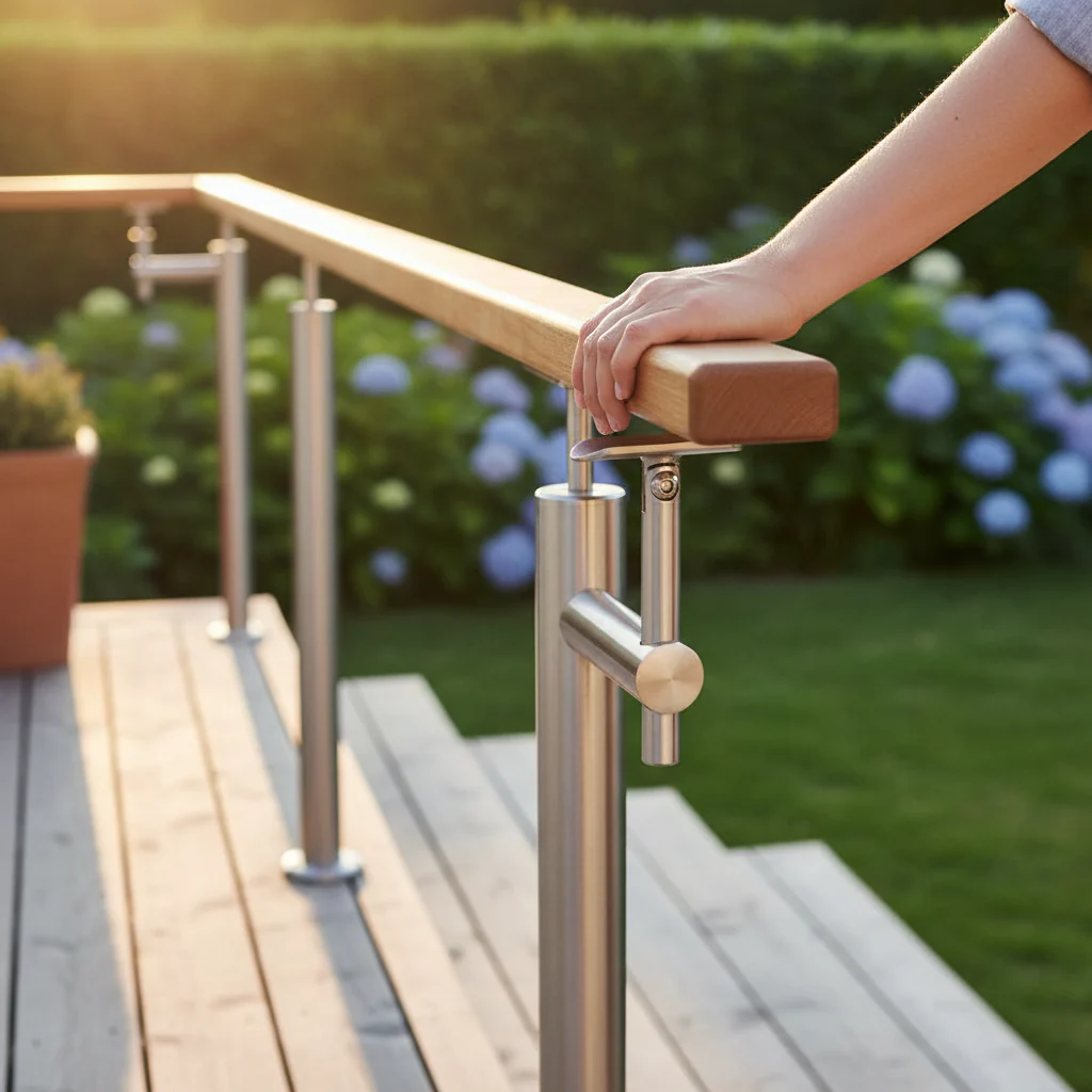 Premium Adjustable Handrail Tube Bracket for 48.3mm Post and 42.4mm Handrail - Durable 316 Stainless Steel Construction