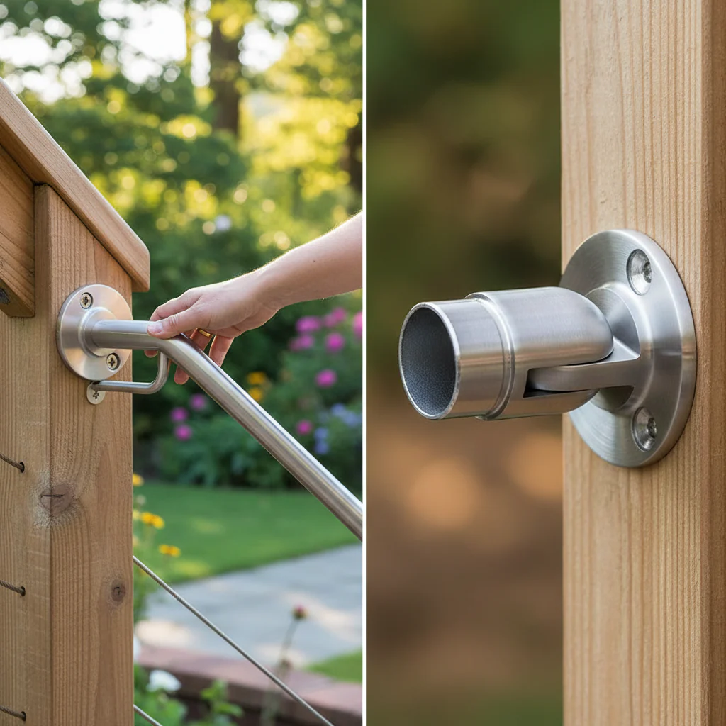 Premium Adjustable Wall Bracket for 48.3mm x 2mm Tube - Durable 316 Stainless Steel Construction