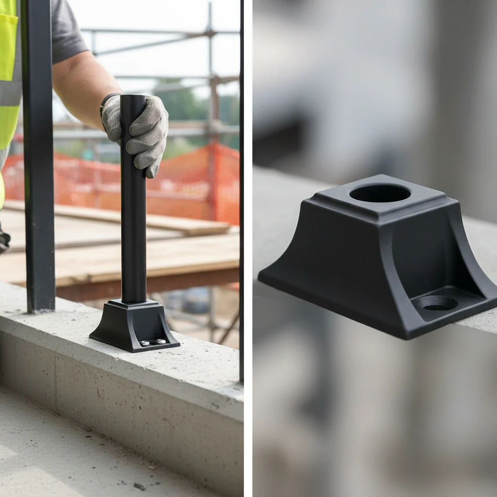 Premium Aluminium Baluster Bracket for 12.5mm Round Tubes with Powder Coated Black Finish