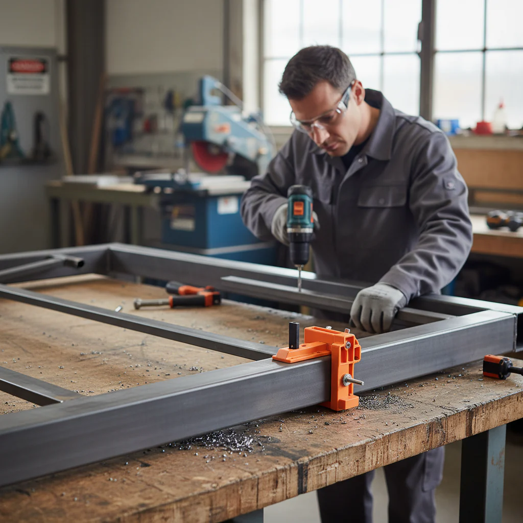 Premium Assembly Jig for Quick Installation of Gate Closers with Drill Set and Quick-Fix Expanders