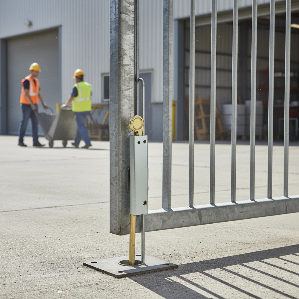 Premium Automatic Drop Bolt for Gates - Galvanised Steel and Brass Finish, 145mm x 30mm - Image 2