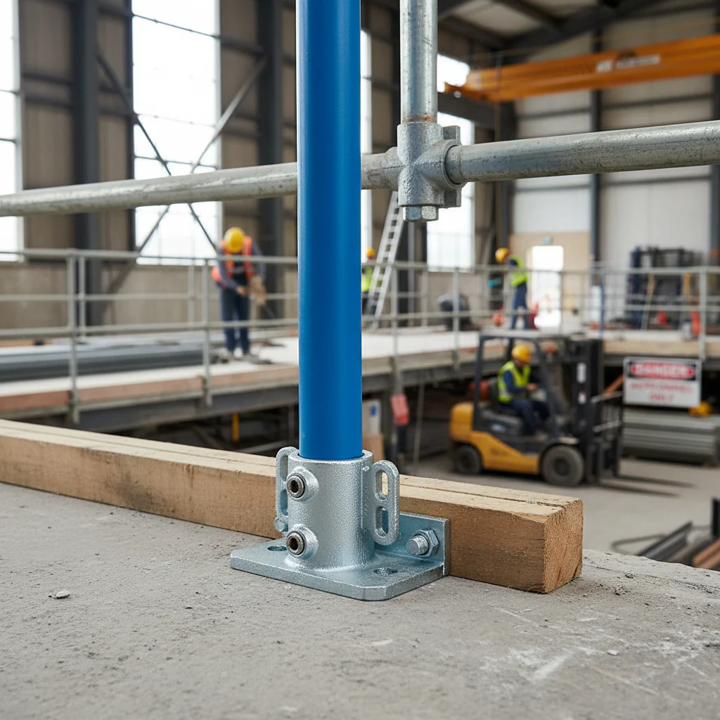 Premium Base Flange with Toe Board Fixing for 42.4mm Tube - Ideal for Level Sites - Image 2