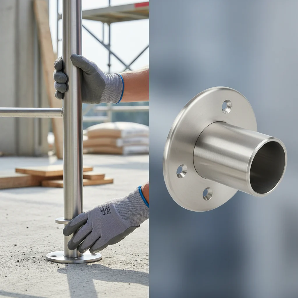 Premium 316 Stainless Steel Base Plate Bracket for 100mm Diameter Tube - Heavy Duty Construction for 42.4mm x 2mm Tubing