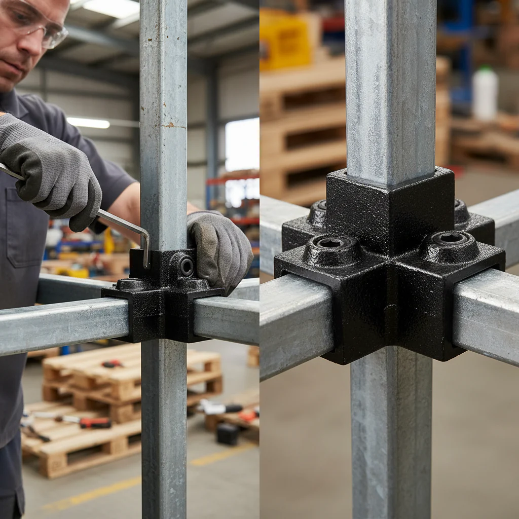 Premium Centre Cross Connector for 25mm Square Tubes - Heavy Duty Electrophoretic Finish for Robust Structural Support