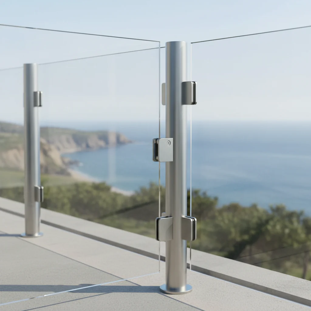 Premium Stainless Steel D Type Glass Clamp 63x45x30mm for 48.3mm Post with Rubber Inserts - Image 2