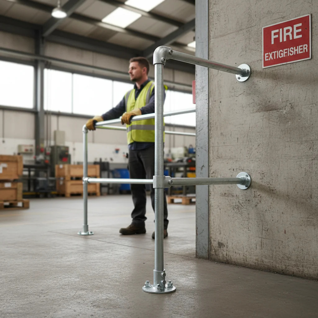 Premium Pre-Assembled End Post for 42.4mm Tube - Height 1100mm with Mid Rail at 550mm