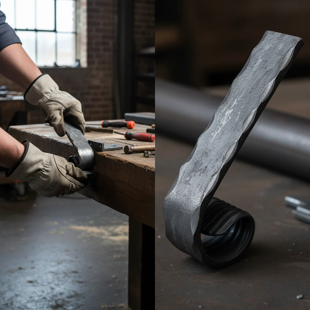 Premium 40 x 8mm Hammered Edge Forged End for Versatile Applications - High-Quality Professional Grade for Industrial and Commercial Applications