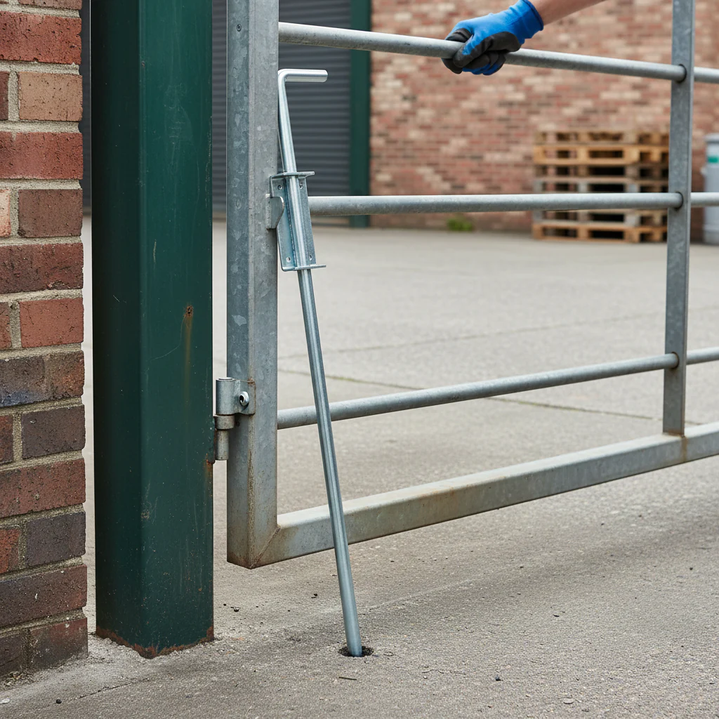 Premium 12mm Galvanised Drop Bolt with Bracket - 600mm Long for Security Applications