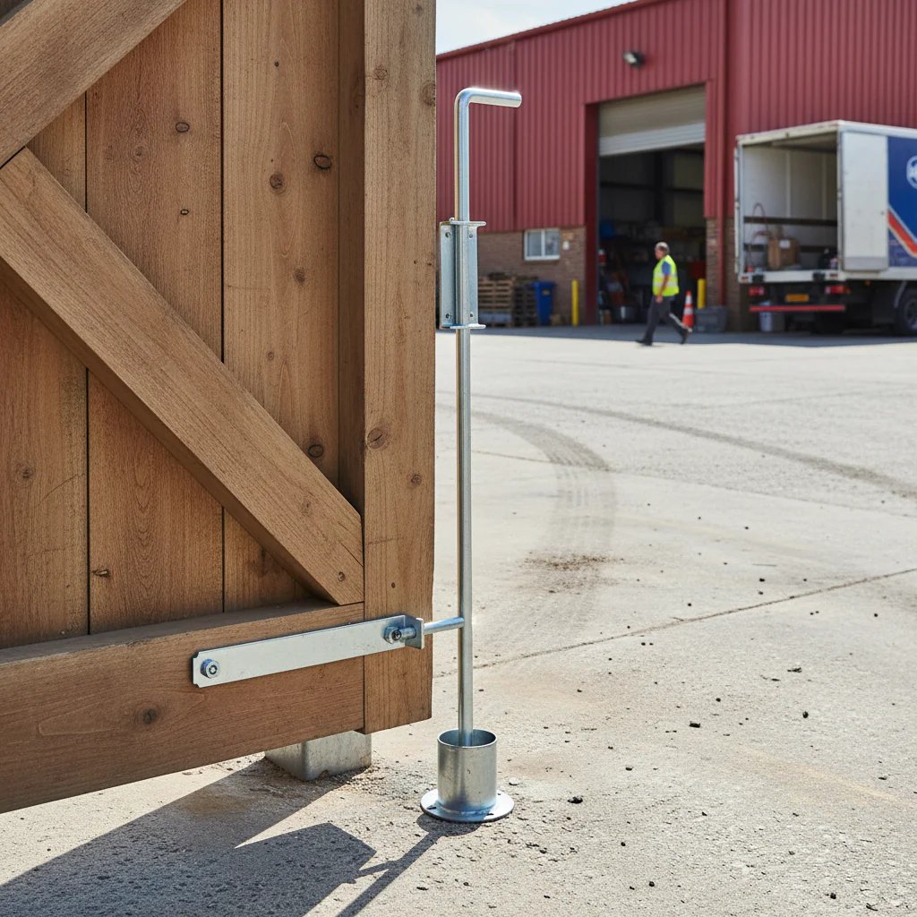 Premium 12mm Galvanised Drop Bolt with Bracket - 600mm Long for Security Applications - Image 2