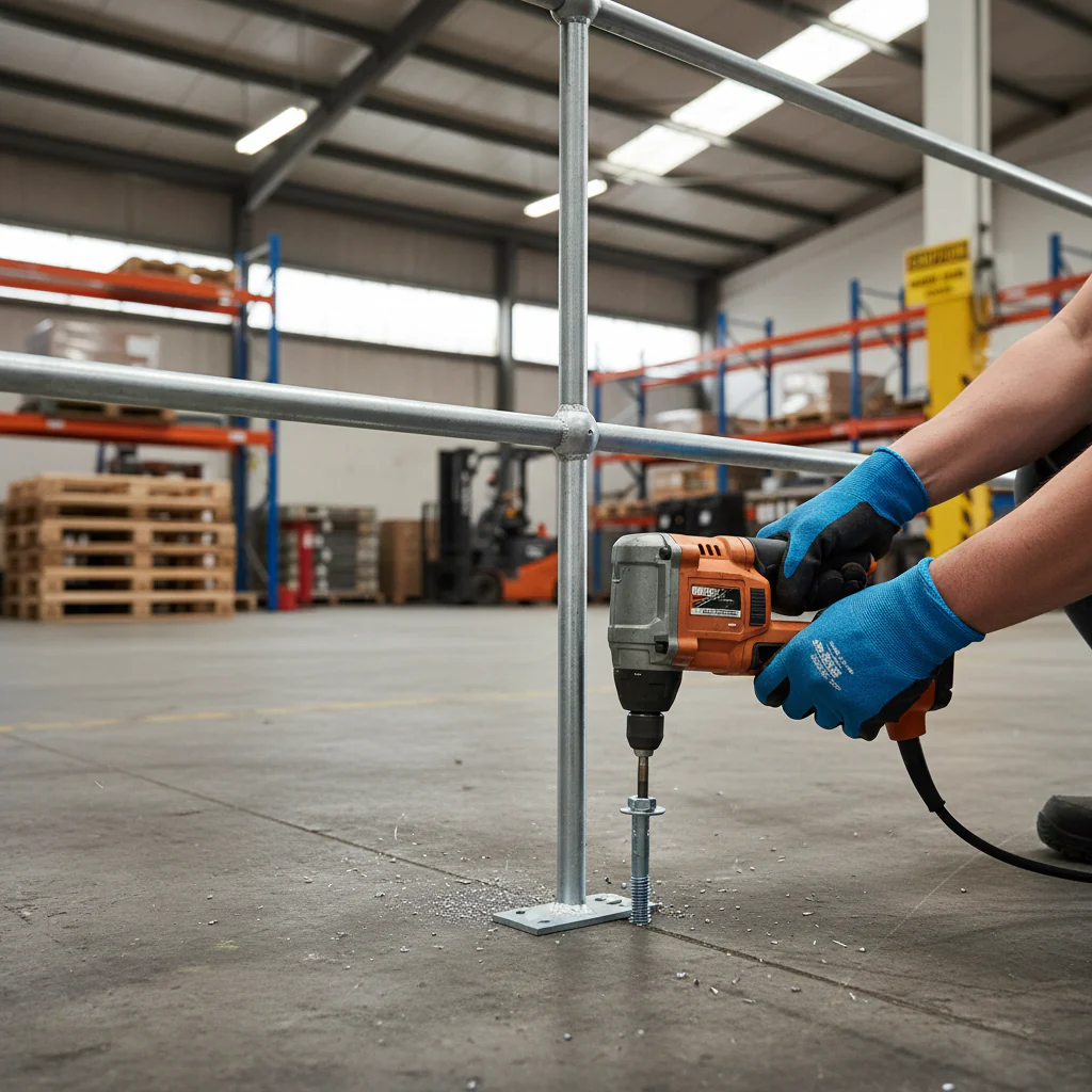 Premium Side Palm Handrail Standard Galvanised for 34mm Tube with 500mm Centres and 700mm Tail Length