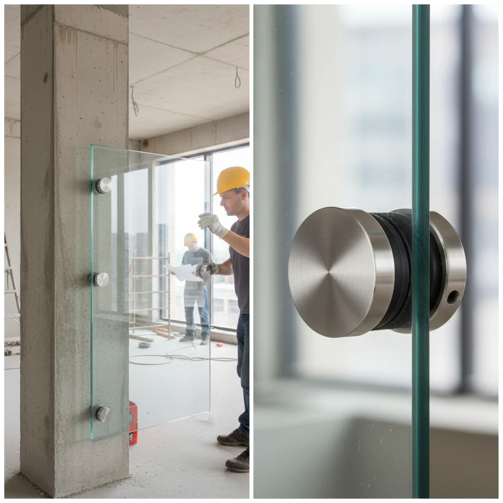 Premium 316 Glass Stand Off 40mm Deep for Glass Thickness 8-22mm Applications - High-Quality Professional Grade for Industrial and Commercial Appli...