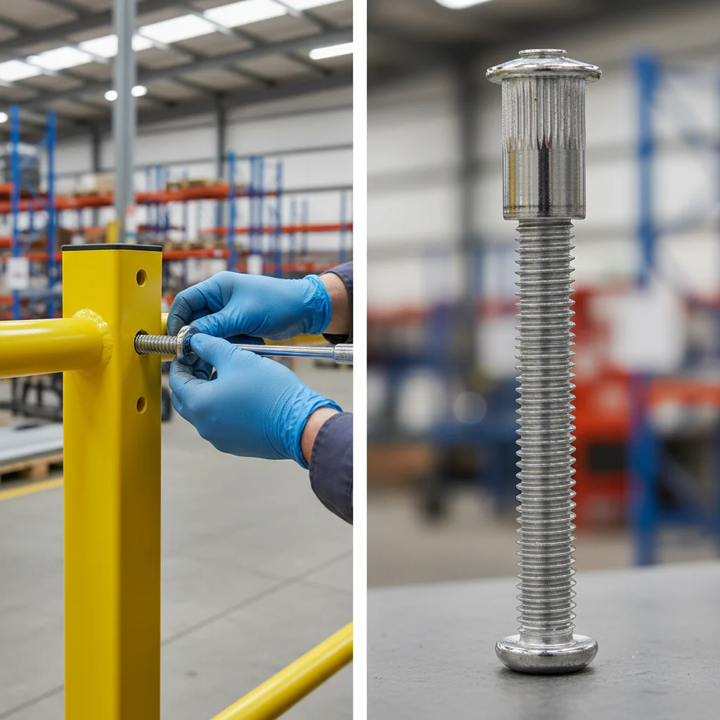 Premium GRP Handrail Fitting with M6 Rivet Nut and Bolt for Secure Installation - High-Quality Professional Grade for Industrial and Commercial App...