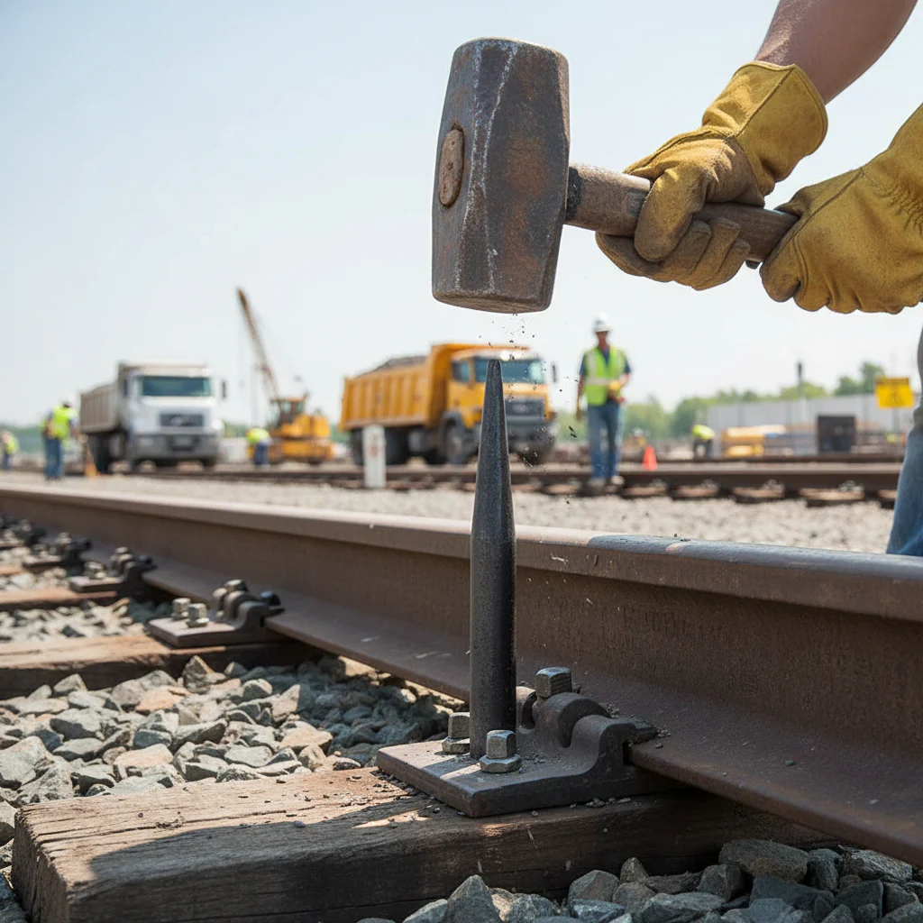 Premium Hand Forged Railhead 160mm Height with 20mm Diameter Base for Durability and Strength - Image 2