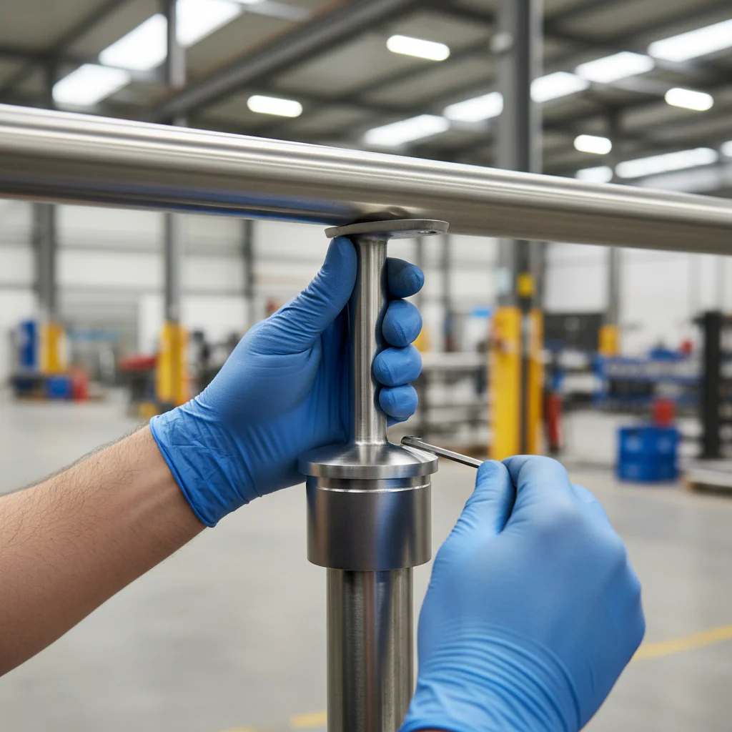 Premium Thin Tube to Tube Handrail 90 Degree Support for 48.3mm Posts - 316 Stainless Steel with Satin Finish