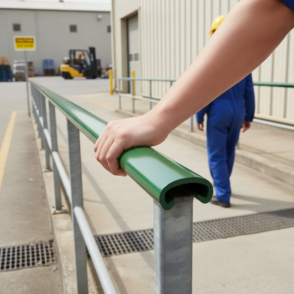Premium 40mm x 8mm Plastic Handrail Capping in Green - 25m Coil, Durable and Stylish for Staircases - Image 2
