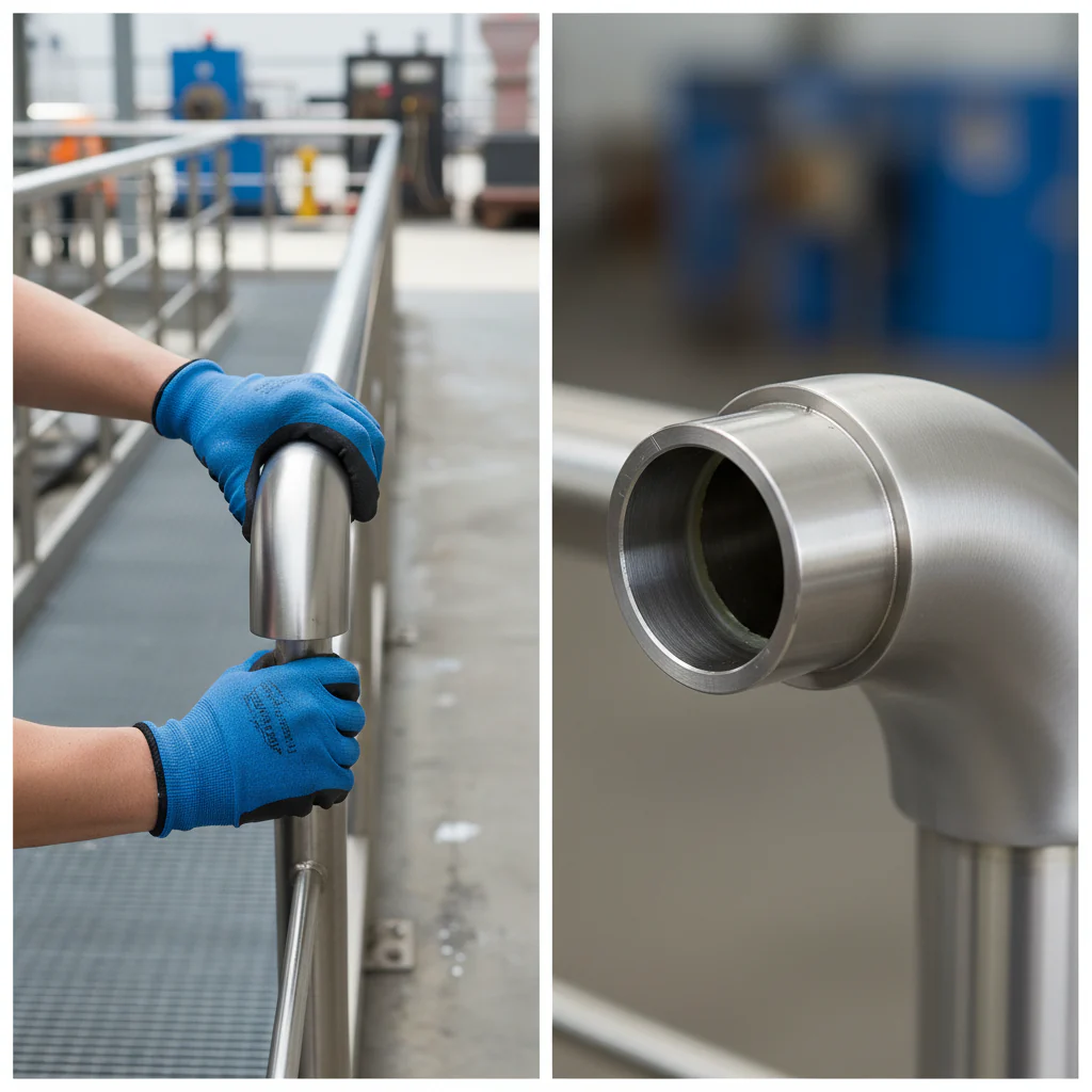 Premium 316 Stainless Steel Handrail End for 48.3mm x 2mm Tube with Satin Finish