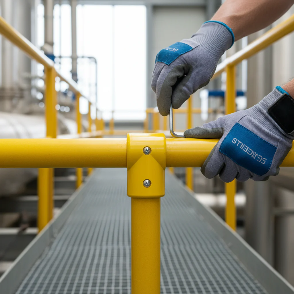 Premium Heavy Duty Handrail Fitting Short Tee for 90 Degree Connections with Pre-Drilled Holes and Complete Bolts Kit