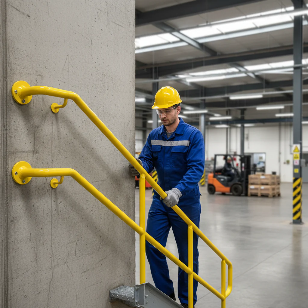 Premium Round Wall Flange Handrail Fitting with Drilled Holes and M6 Bolt for Secure Wall Fixing - Image 2