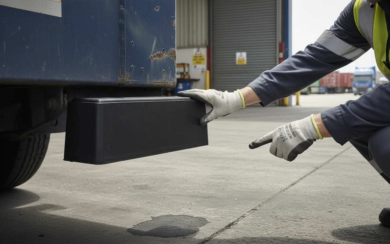Premium Heavy Duty Rubber HGV Bumper for Light and Heavy Goods Vehicles - Durable Impact Protection 250 x 80 x 90 mm
