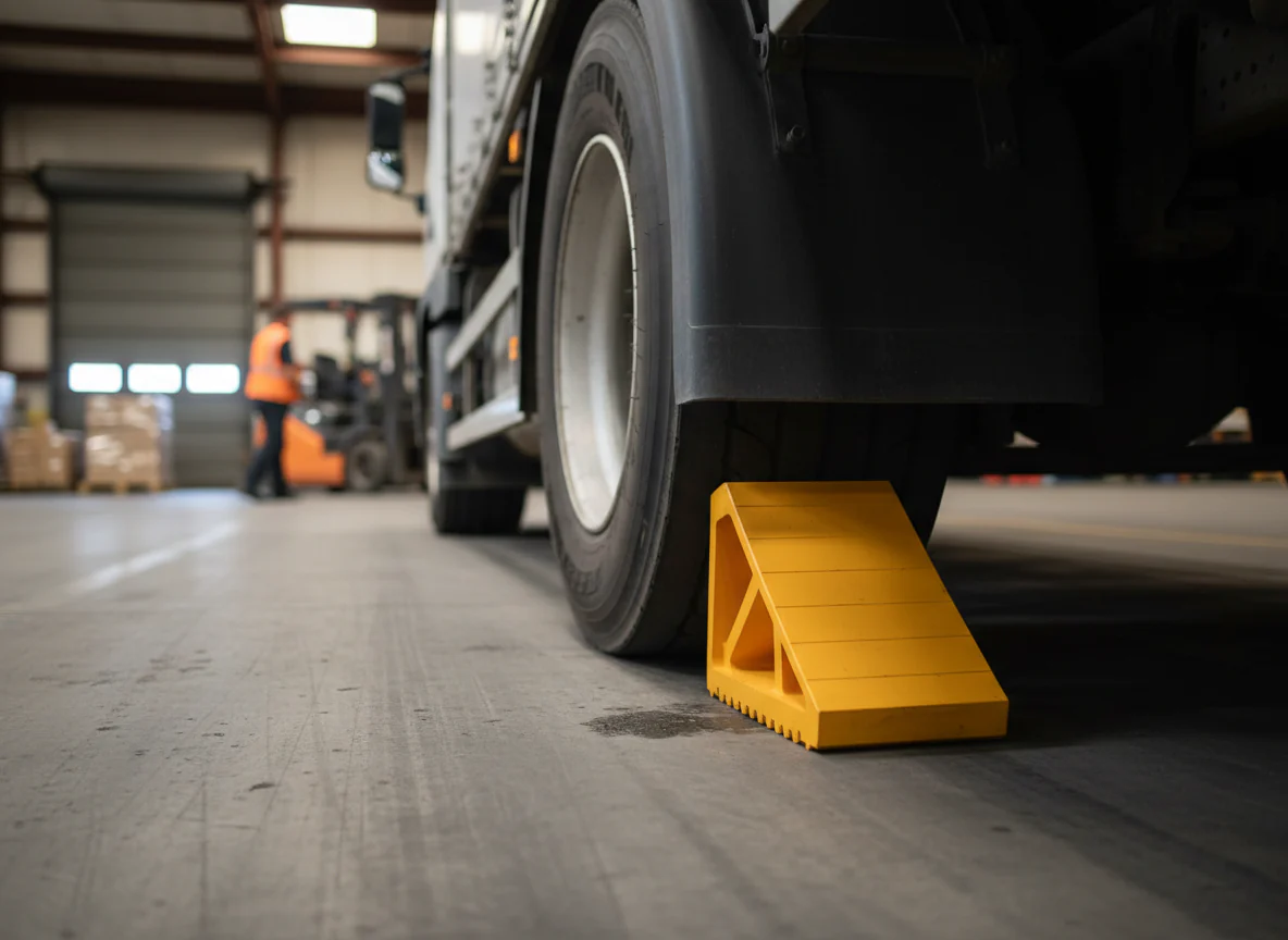 Premium Heavy Duty Wheel Chock for Cars and Trucks - Yellow Rubber Compound with Integrated Handle, 270 x 120 x 185 mm - Image 2