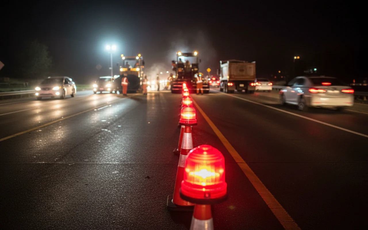 Premium LED Traffic Cone Topper Light with Constant and Hyper Flashing Settings - Complete with Batteries and Lightweight Design - Image 2