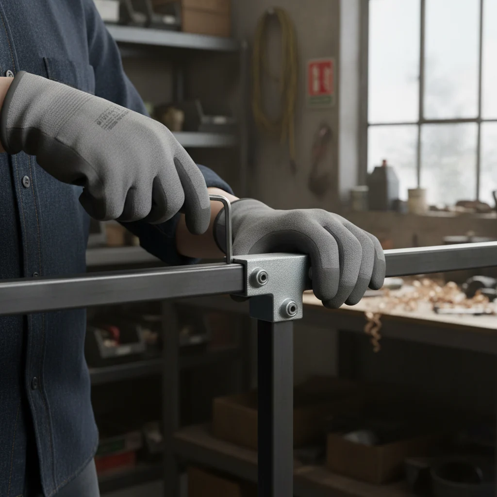 Premium Long Tee Square Key Clamp for 25mm Box Section - Durable Connection for Vertical and Top Rails