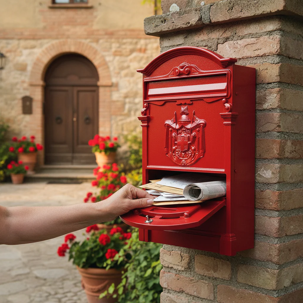 Premium Wall-Mountable Mailbox Front Opener in Red - Durable Cast Aluminium Construction with Maintenance Requirements