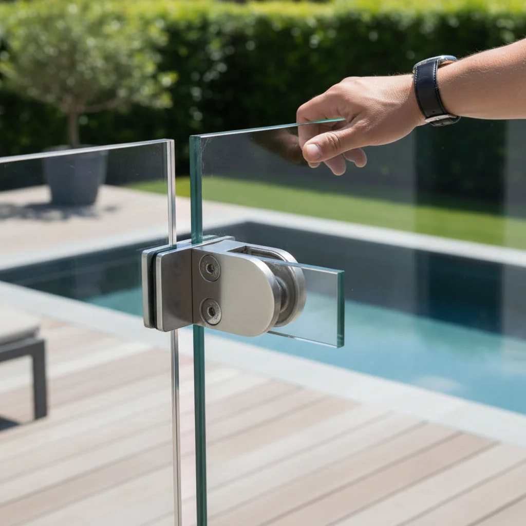 Premium Stainless Steel Mini D Glass Clamp for 42.4mm Posts with 4mm & 6mm Glass Compatibility - Ideal for Sneeze Protection Screens - Image 2