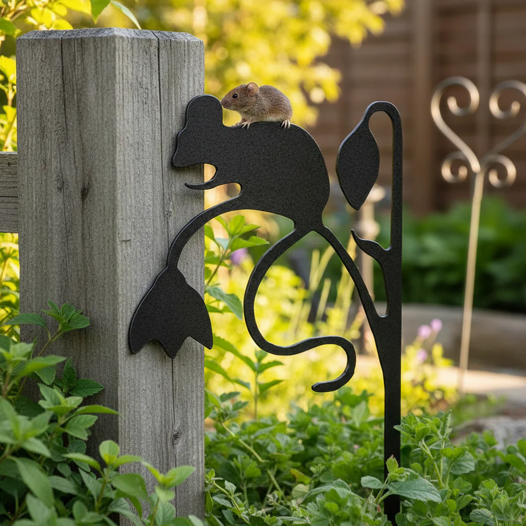 Premium Decorative Mouse On Flower Silhouette - 215mm x 220mm Design for Home or Office Decor - Image 2