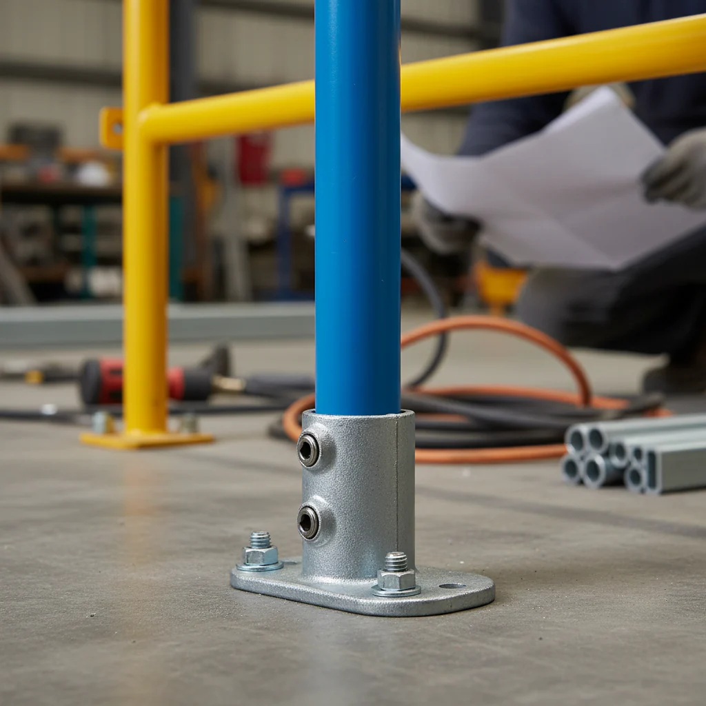 Premium Oval Base Flange Key Clamp for 26.9mm Tube - Durable and Reliable Support for Railings