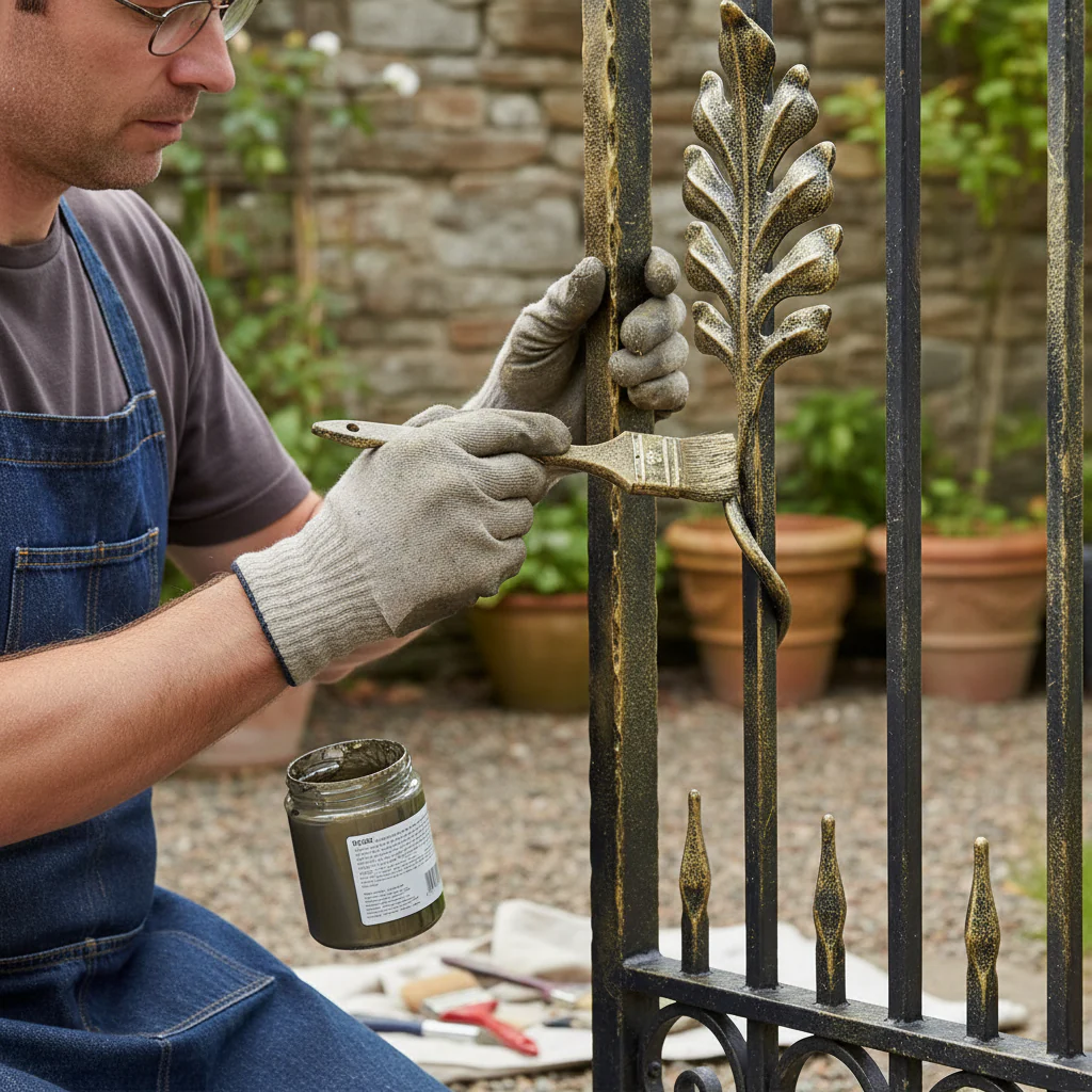 Premium Patina Gold Paint 250ml - Aged Iron Finish for Metalwork Enhancement - High-Quality Professional Grade for Industrial and Commercial Applic... - Image 2