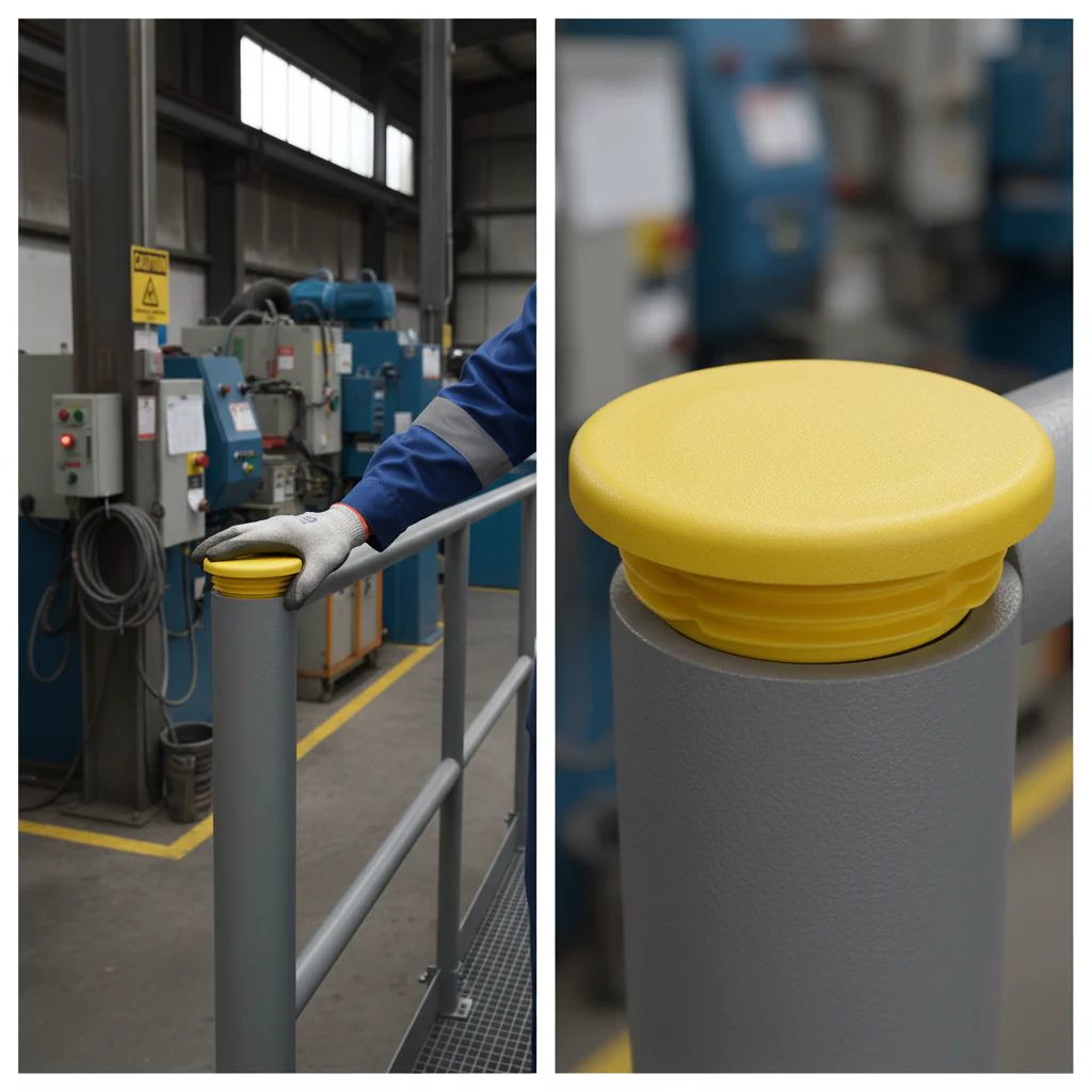 Premium Plastic End Cap for GRP Handrail Fitting - 50mm Diameter, Flush Design for 5mm Wall Thickness