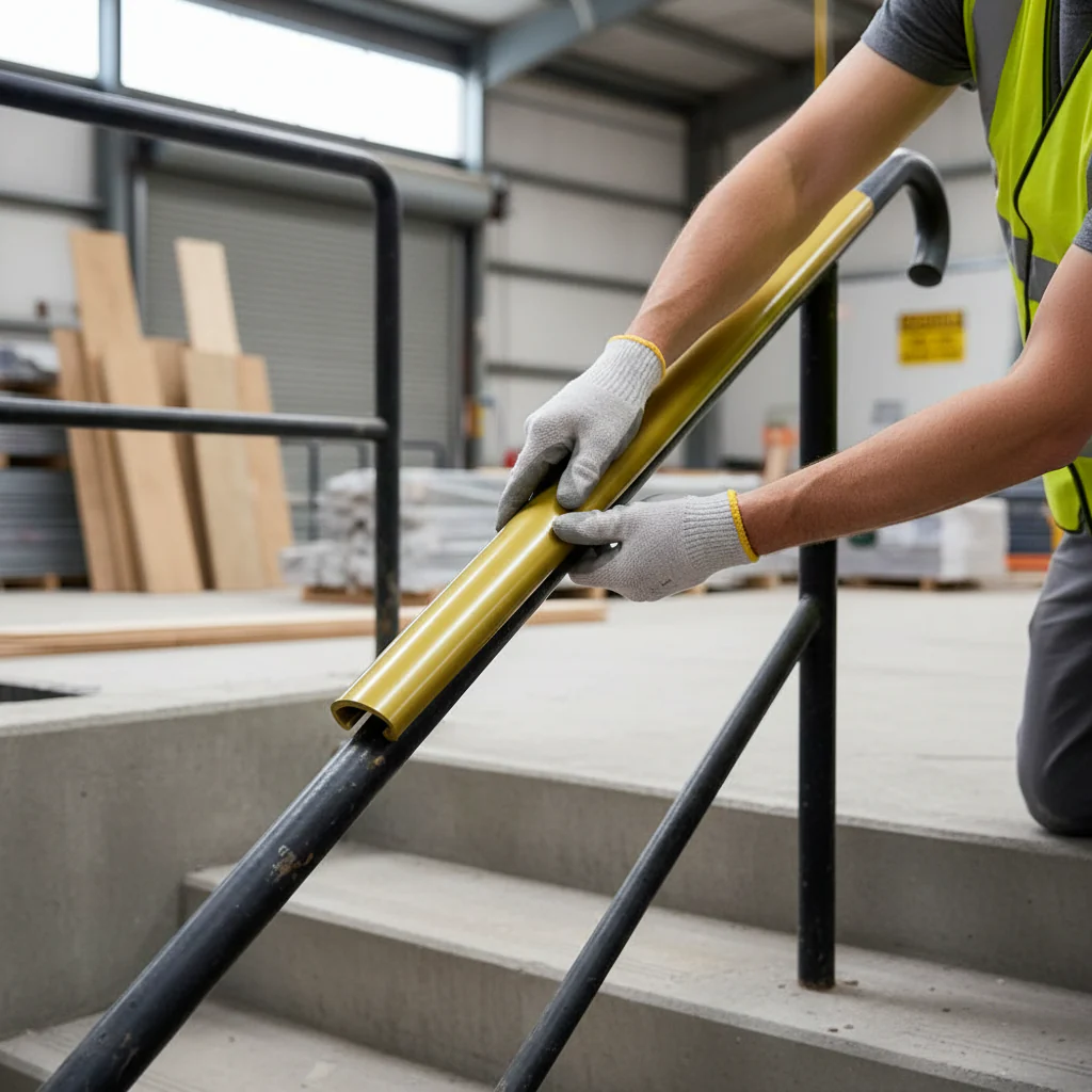 Premium 40mm x 8mm Plastic Handrail Capping in Gold - 25m Coil, Scratch and Stain Resistant