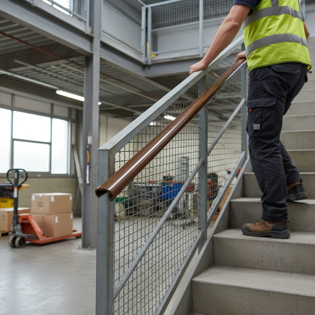 Premium 40mm x 8mm Plastic Handrail Capping Brown - 25m Coil with Scratch and Abrasion Resistance