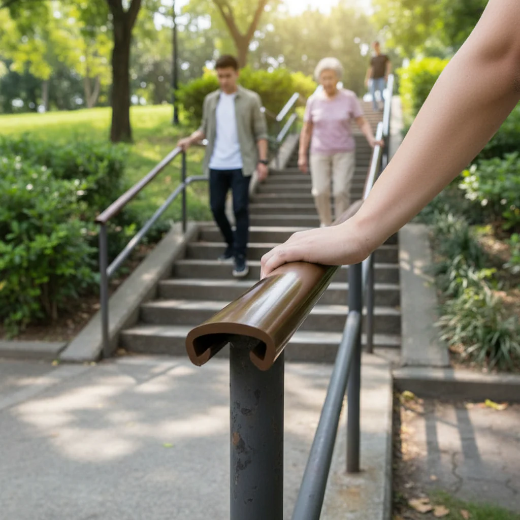 Premium 40mm x 8mm Plastic Handrail Capping Brown - 25m Coil with Scratch and Abrasion Resistance - Image 2