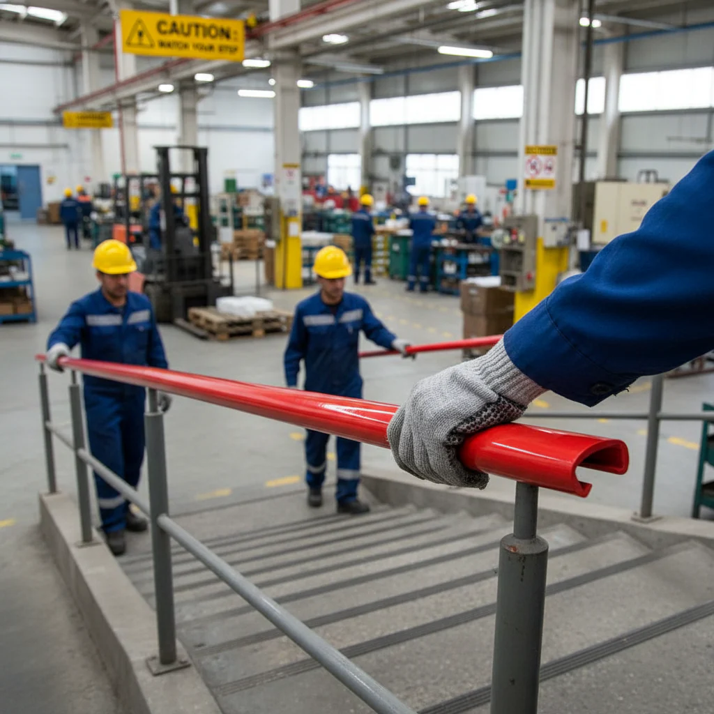 Premium 50mm x 8mm Plastic Handrail Capping in Red - 25m Coil, Scratch and Abrasion Resistant, Ergonomic Design - Image 2