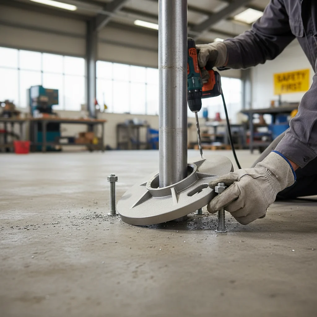 Premium 316 Stainless Steel Post Base Plate - 120mm Diameter for 48.3mm Tube with Adjustable Slotted Holes