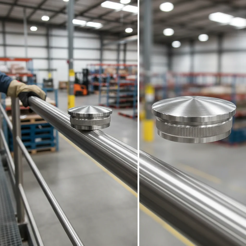 Premium 316 Stainless Steel Radiused End Cap for 42.4mm x 2mm Tube - Satin Finish for Durable Applications